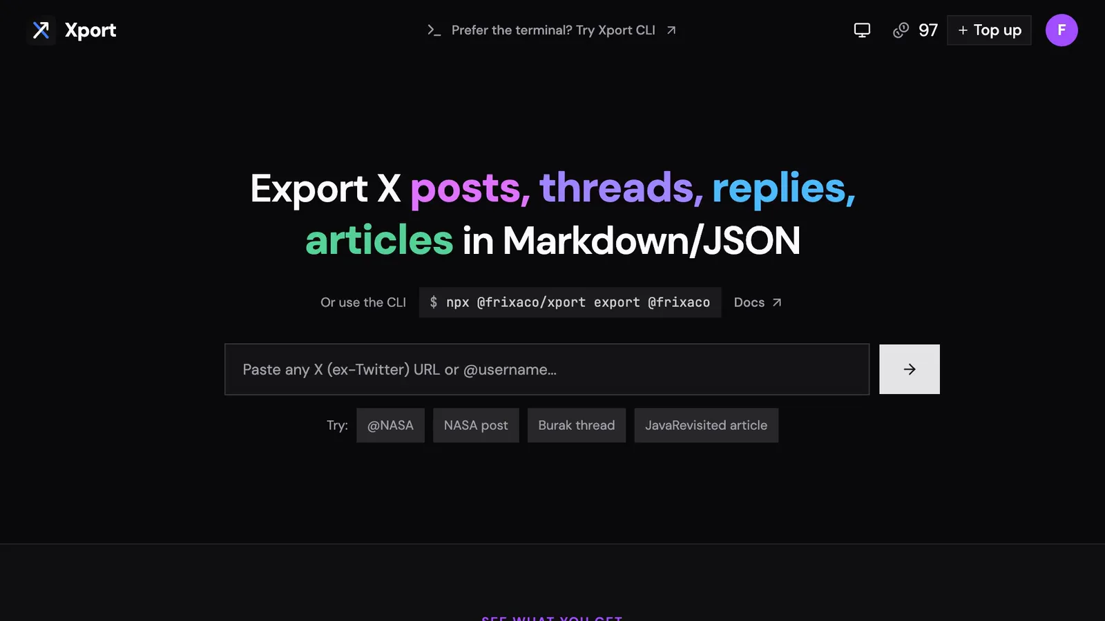 Xport exporting @NASA posts, stopped early and downloaded as Markdown